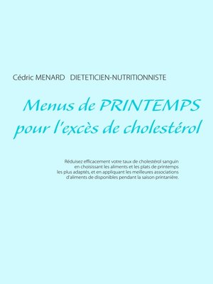 cover image of Menus de printemps pour l'excès de cholestérol